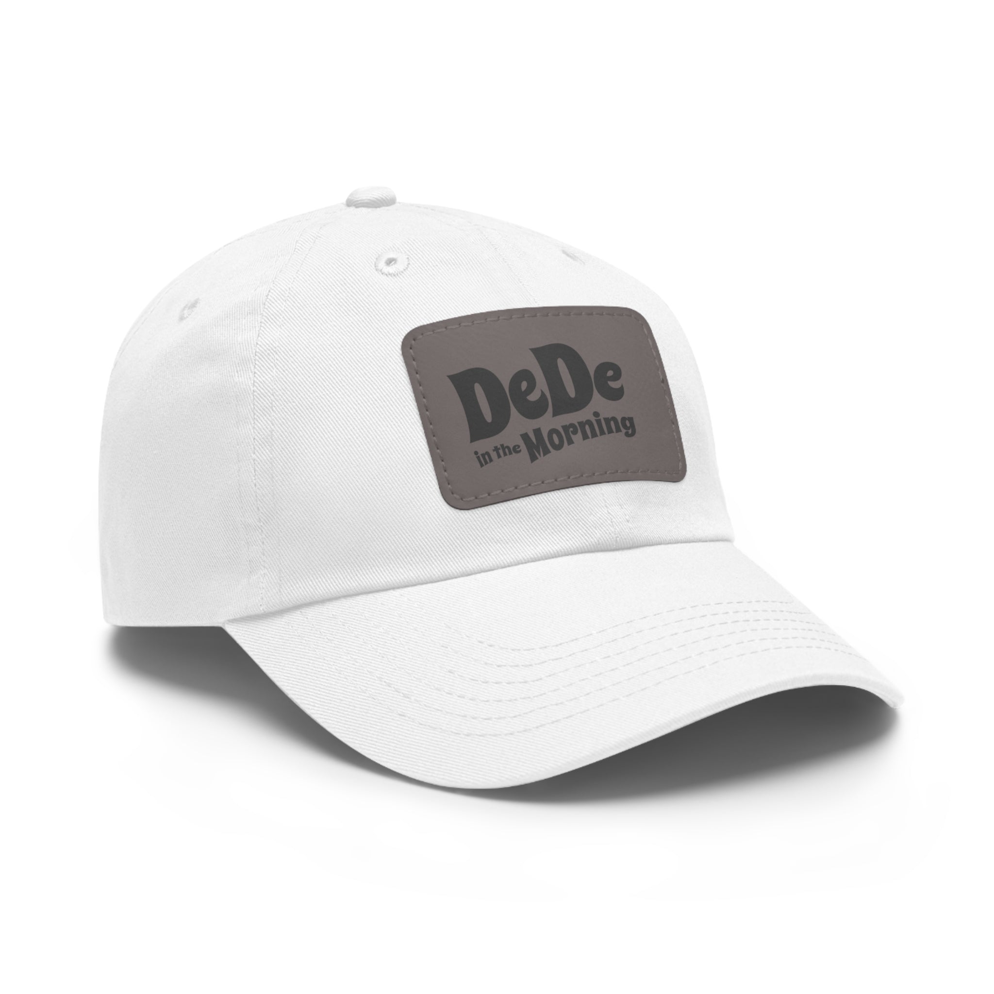 Dad Hat — 'DeDe in the Morning' Black Leather Patch Baseball Cap