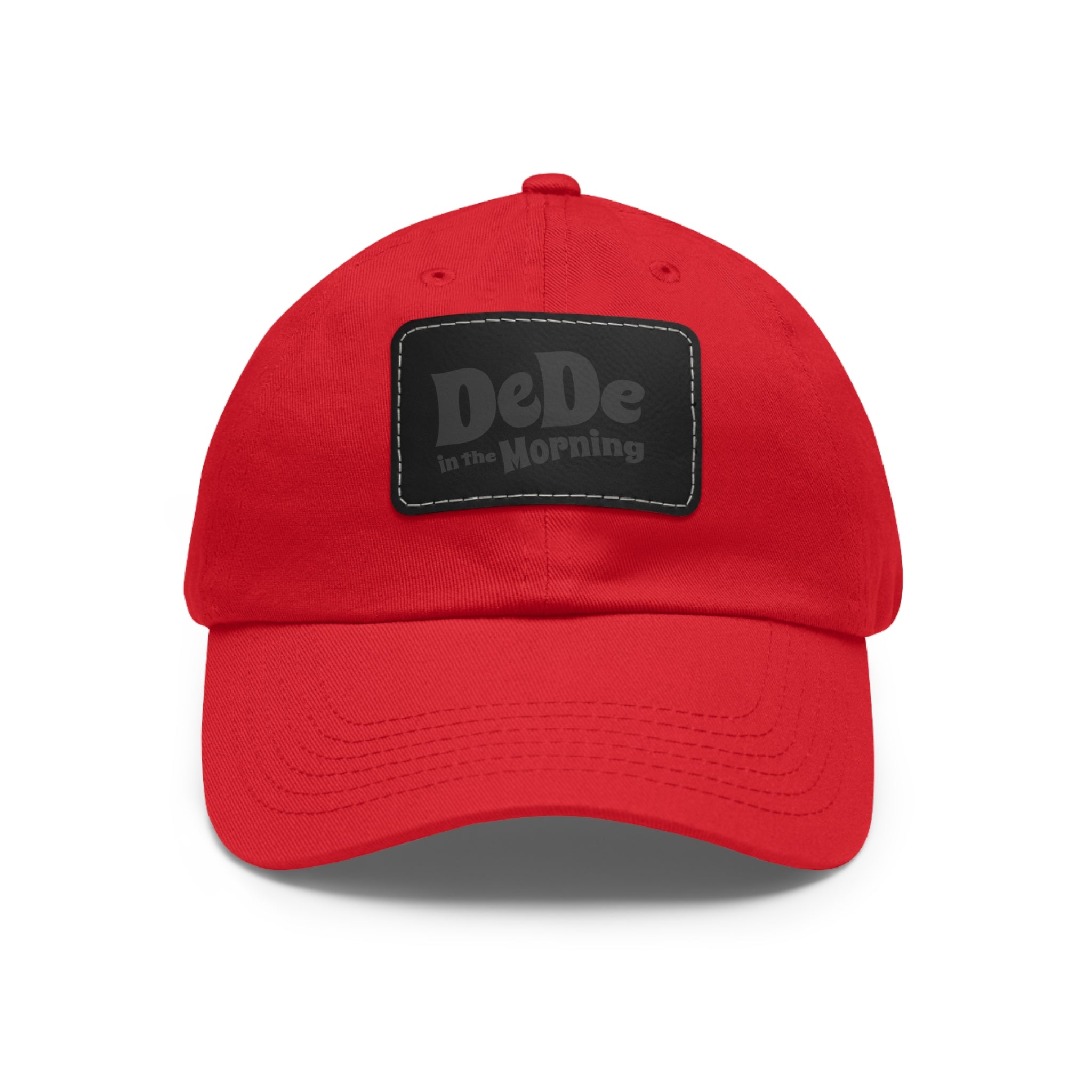 Dad Hat — 'DeDe in the Morning' Black Leather Patch Baseball Cap