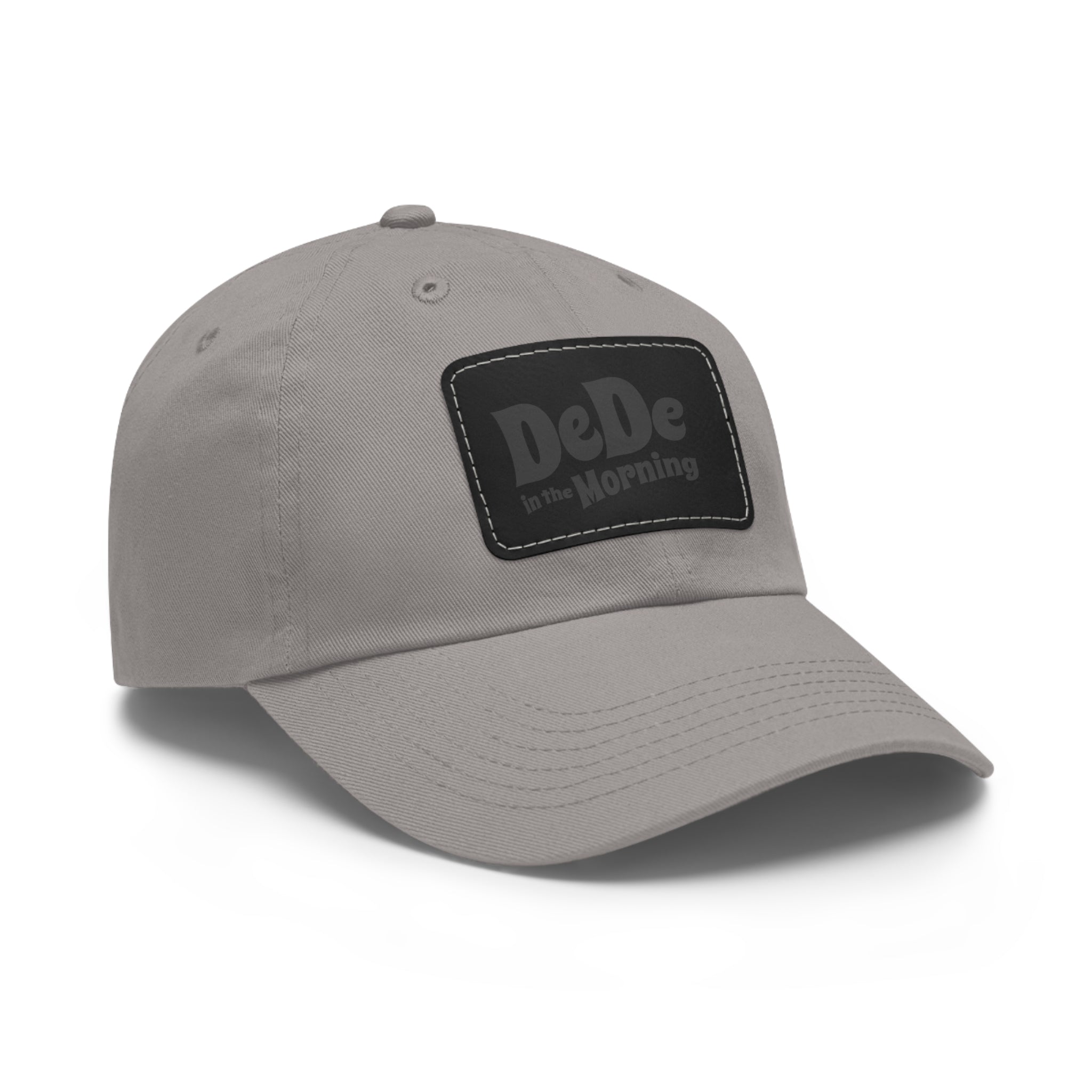 Dad Hat — 'DeDe in the Morning' Black Leather Patch Baseball Cap