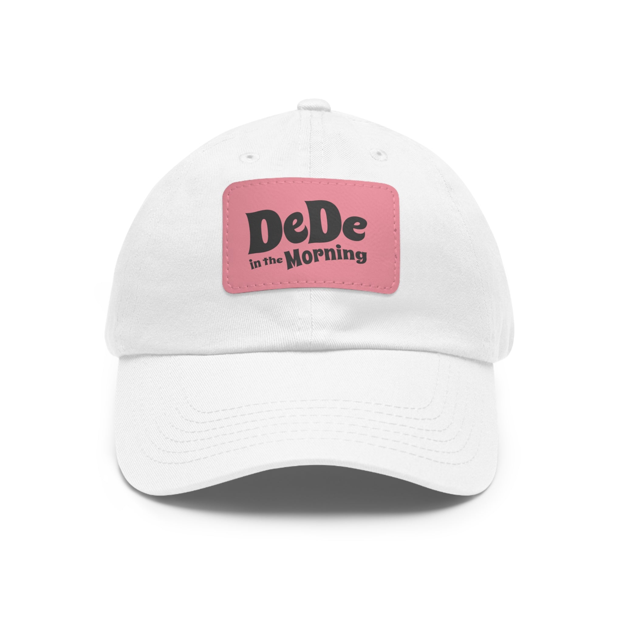 Dad Hat — 'DeDe in the Morning' Black Leather Patch Baseball Cap
