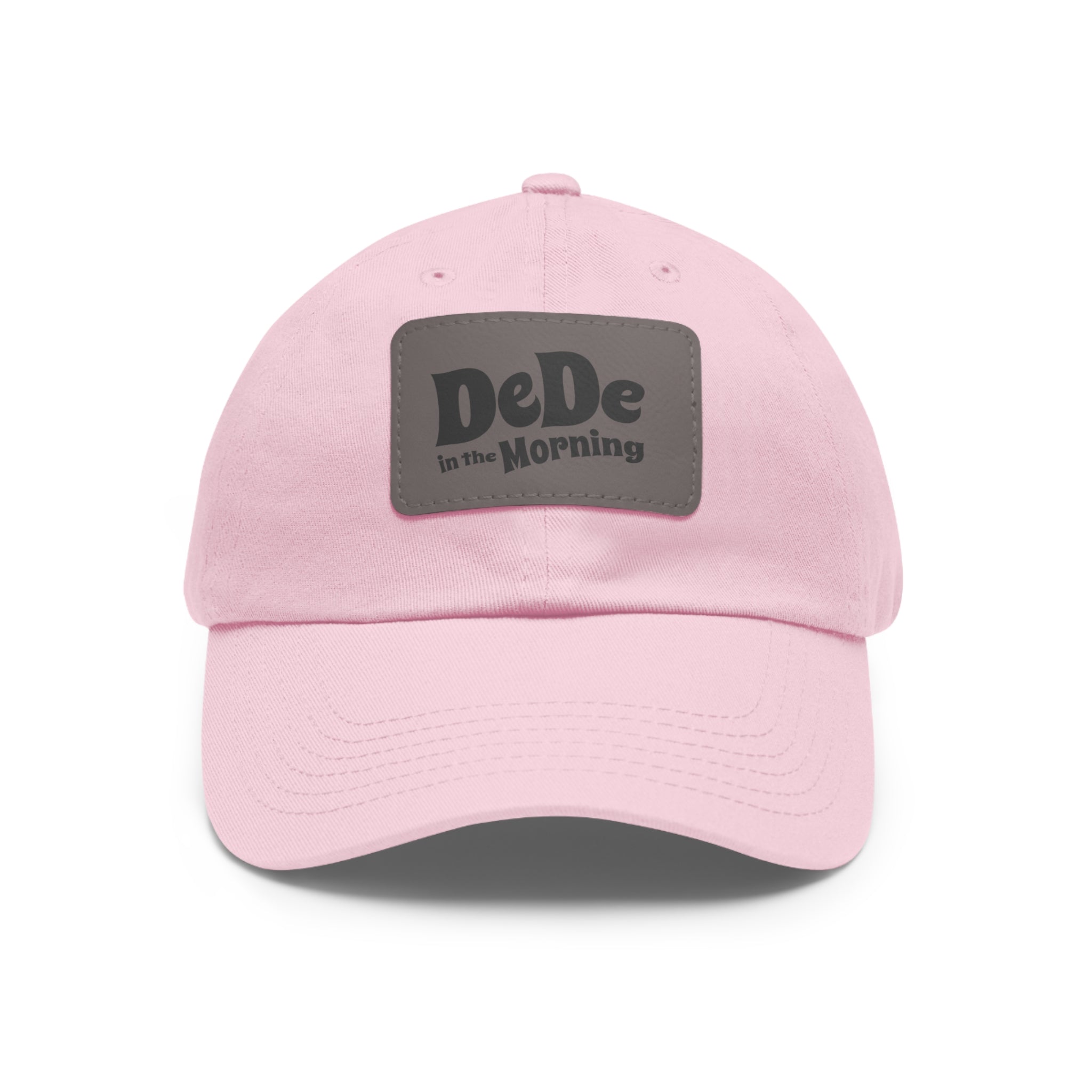 Dad Hat — 'DeDe in the Morning' Black Leather Patch Baseball Cap