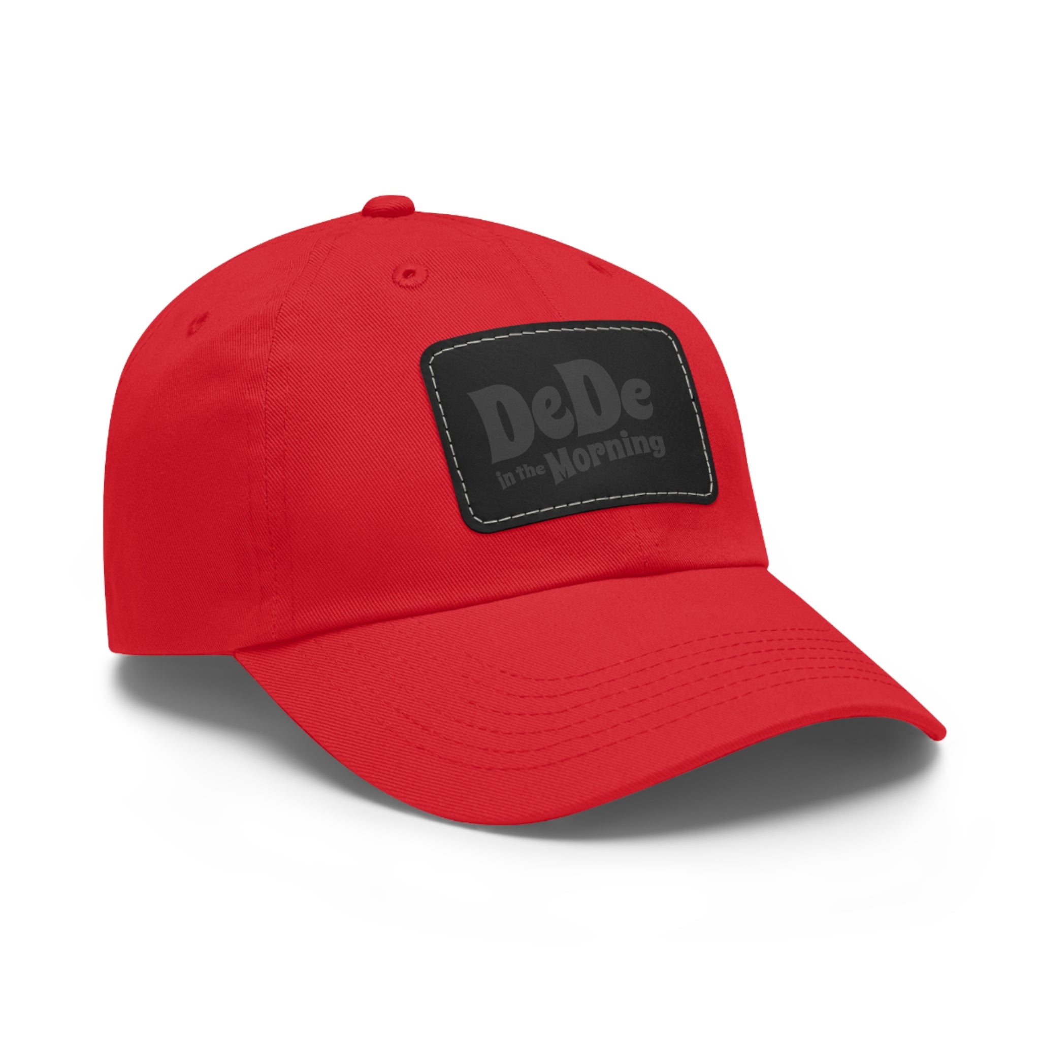 Dad Hat — 'DeDe in the Morning' Black Leather Patch Baseball Cap