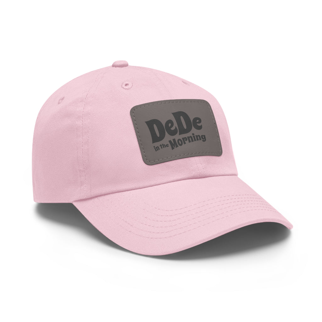 Dad Hat — 'DeDe in the Morning' Black Leather Patch Baseball Cap
