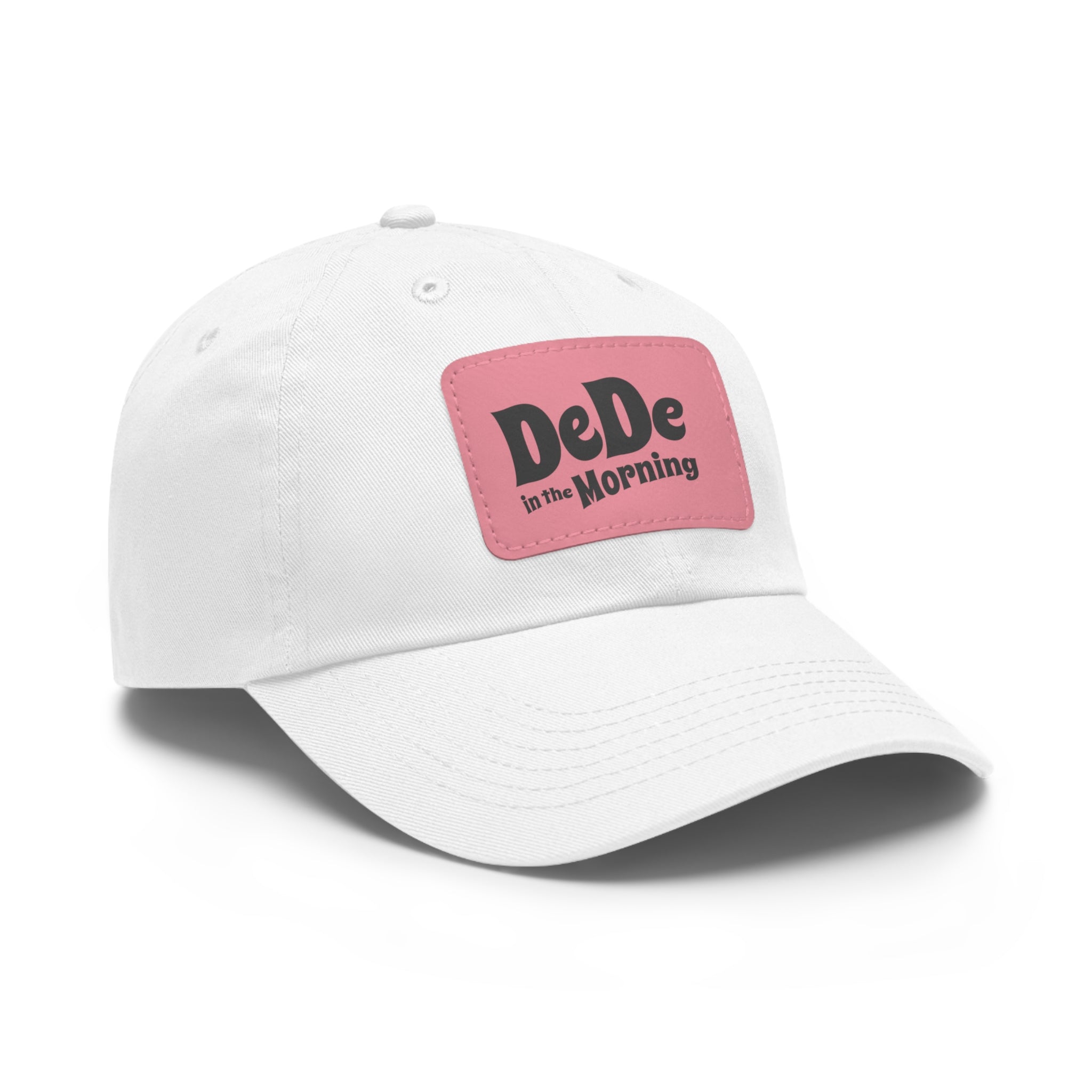 Dad Hat — 'DeDe in the Morning' Black Leather Patch Baseball Cap