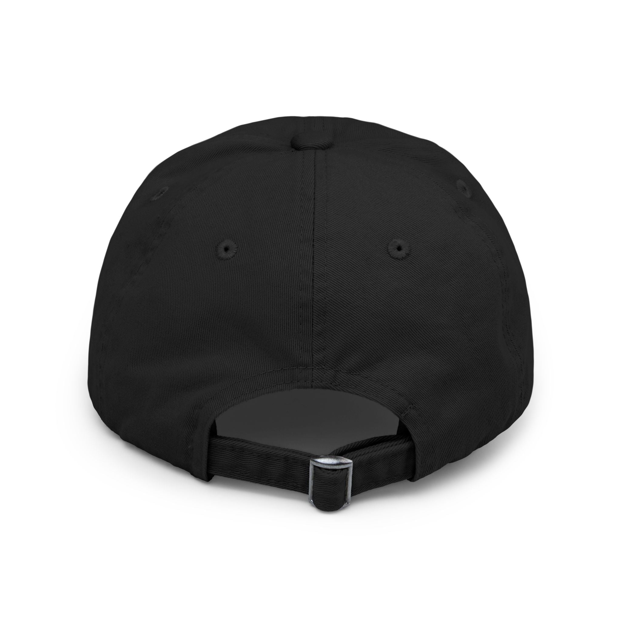 Distressed Baseball Cap — "DeDe in the Morning" Red Script Hat