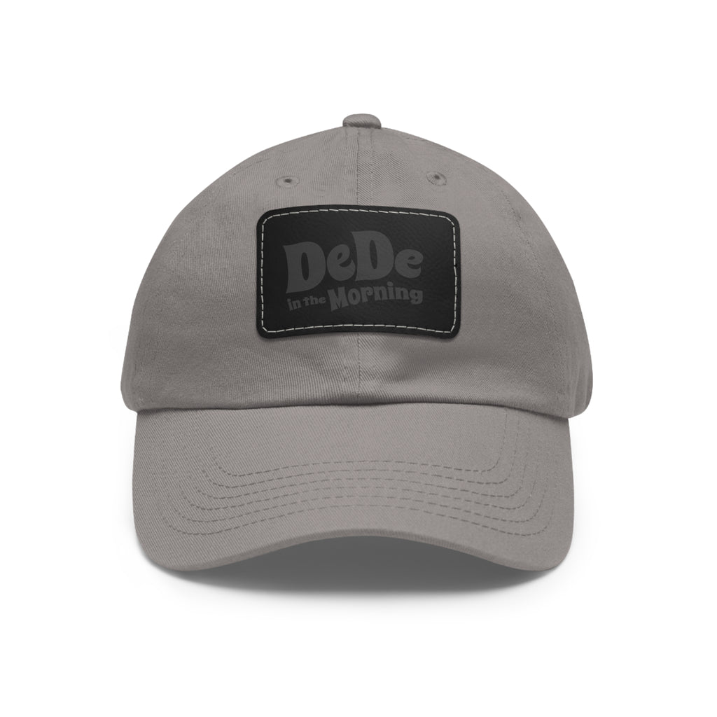 Dad Hat — 'DeDe in the Morning' Black Leather Patch Baseball Cap