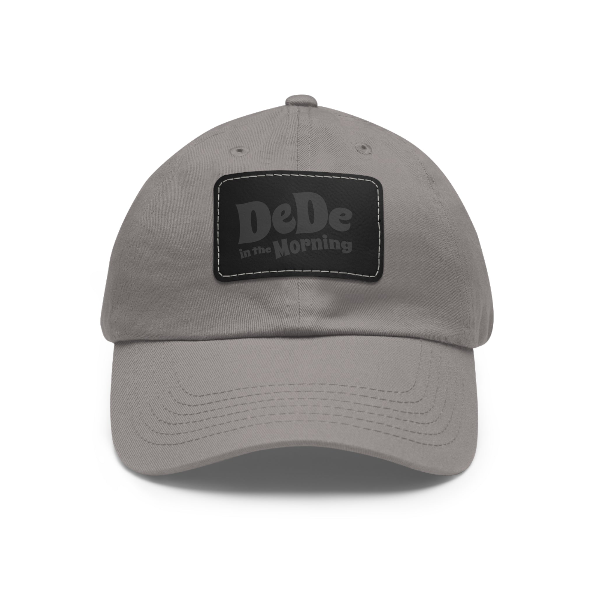 Dad Hat — 'DeDe in the Morning' Black Leather Patch Baseball Cap