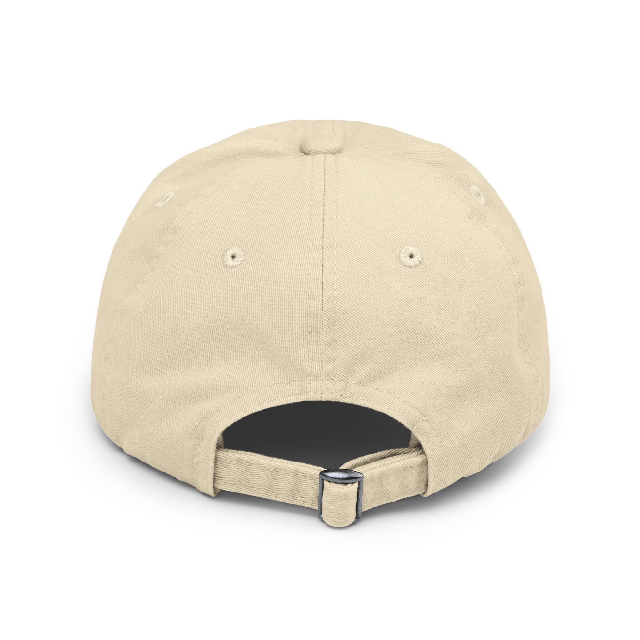 Distressed Baseball Cap — "DeDe in the Morning" Red Script Hat